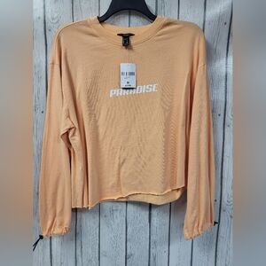 Forever 21 NWT peach Paradise long-sleeved shirt